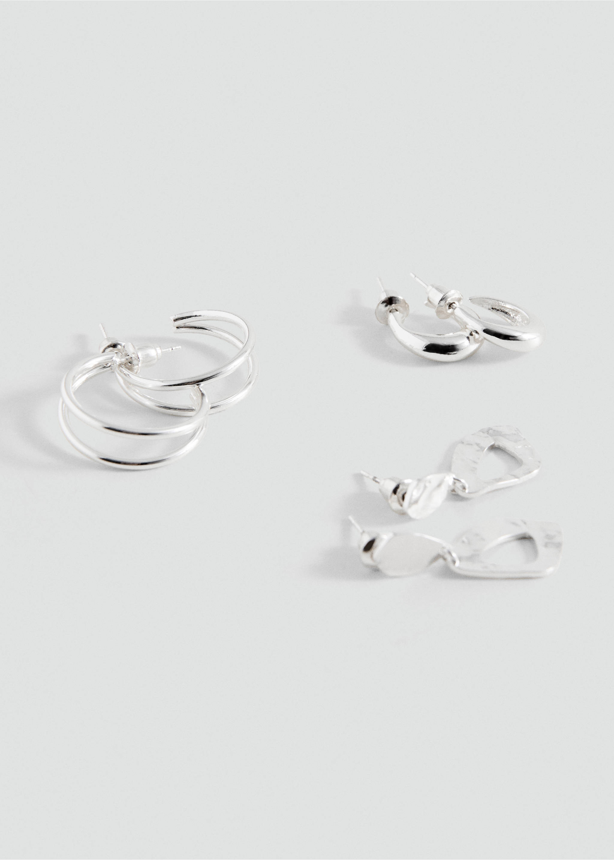 Pakke med 3 kombinerte øredobber - Artikkeldetalj 1, Sølv. Ref: 27015176-00.