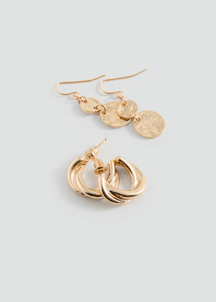 Pack of 2 mixed earrings — Gold