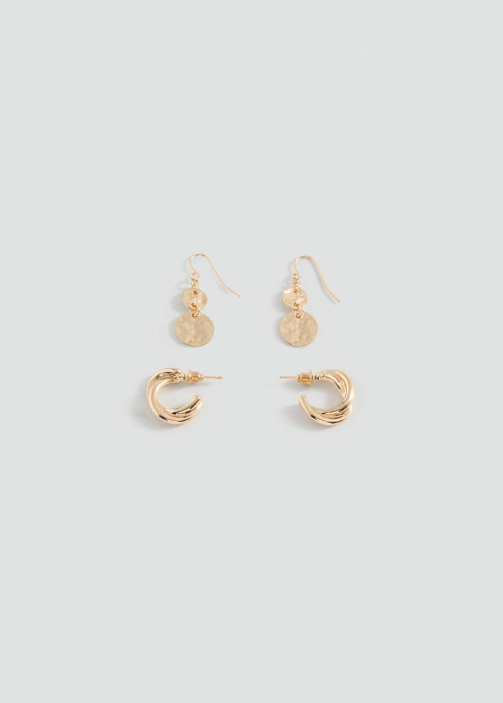 Pack of 2 mixed earrings — Gold
