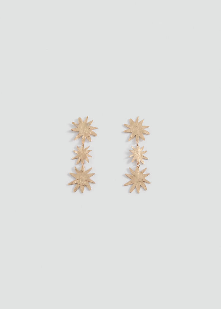 Long sun earrings — Gold