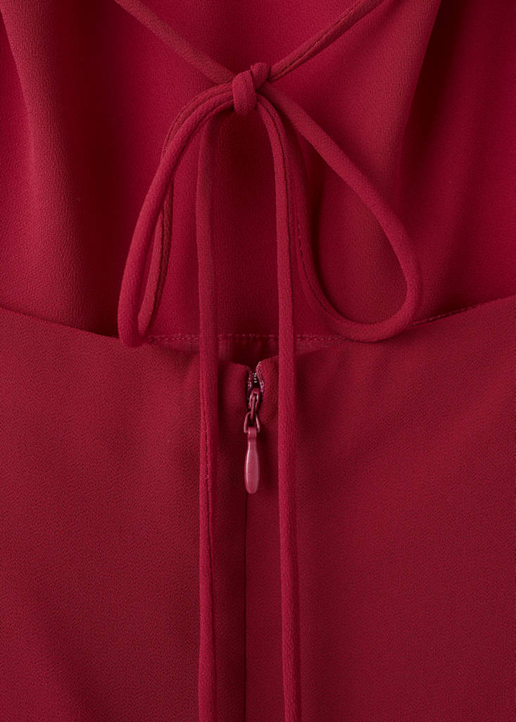 Halter-neck open-back dress — Red