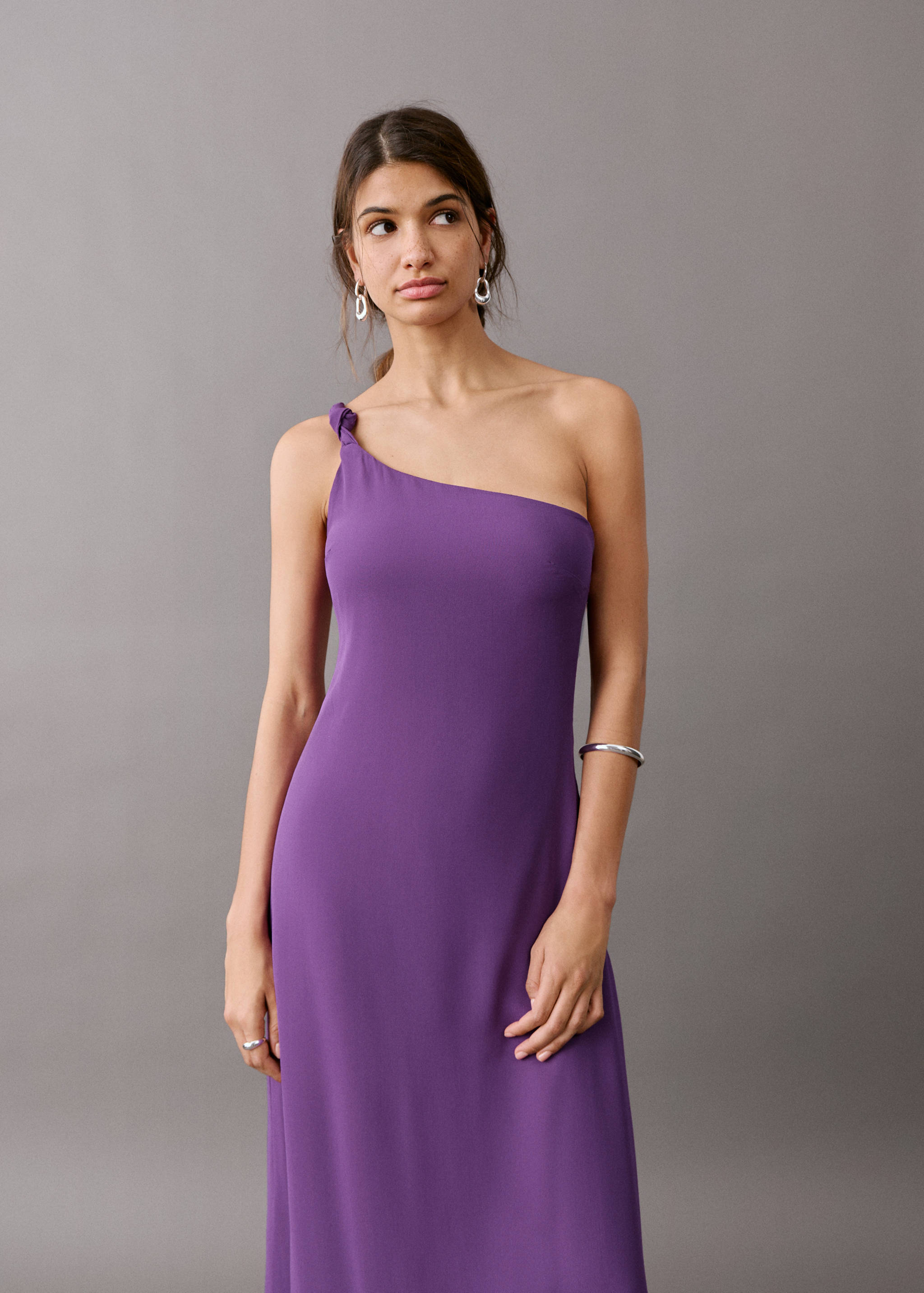 Asymmetric dress with knot detail - Medium plane