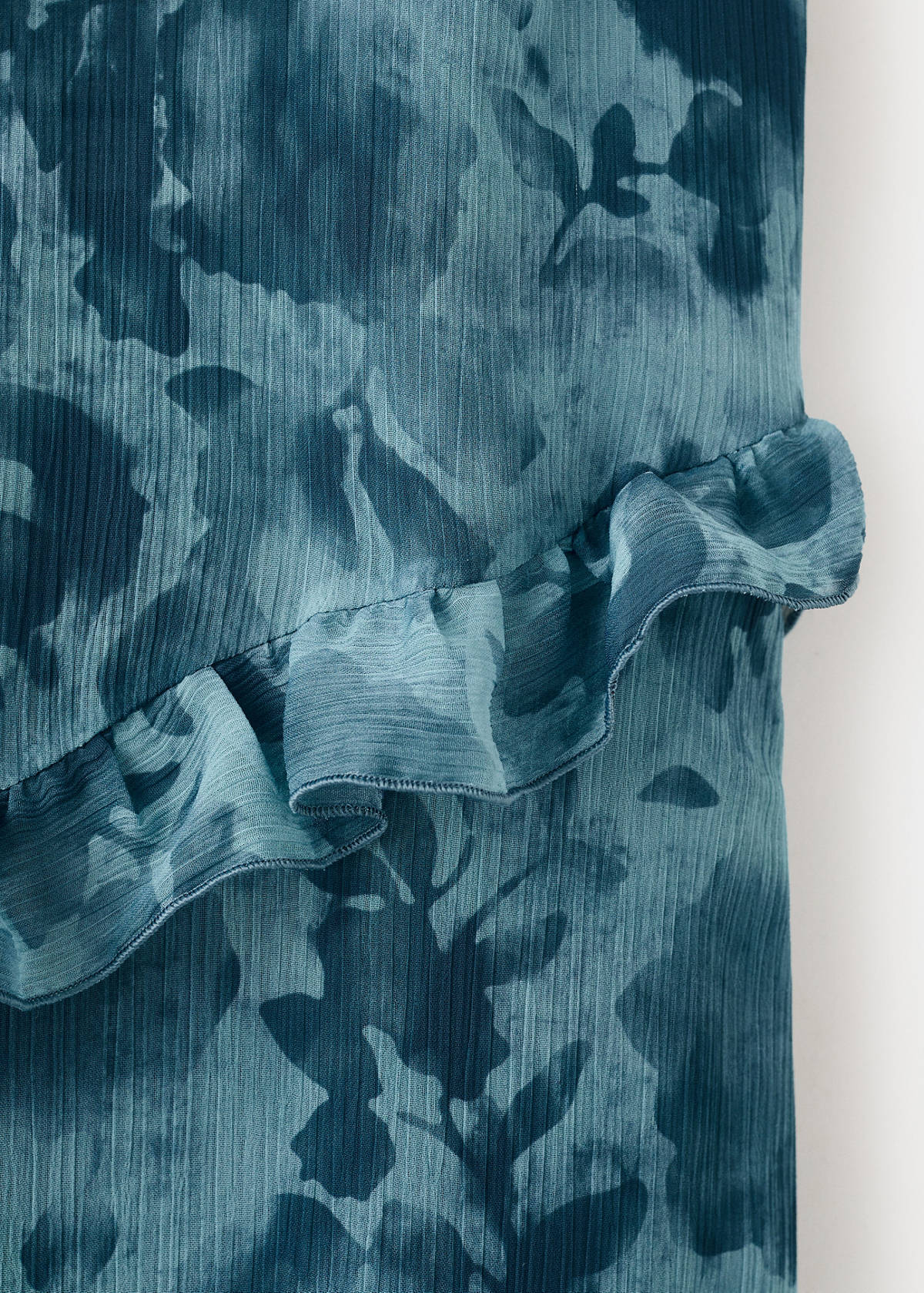Ruffled printed dress — Blue