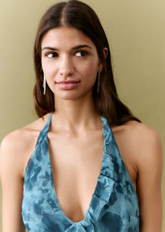 Ruffled printed dress — Blue 23