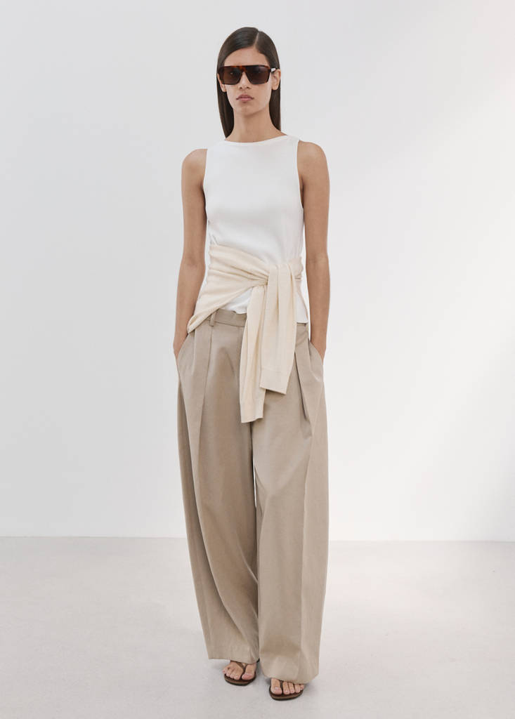 Fine-knit top — Ecru