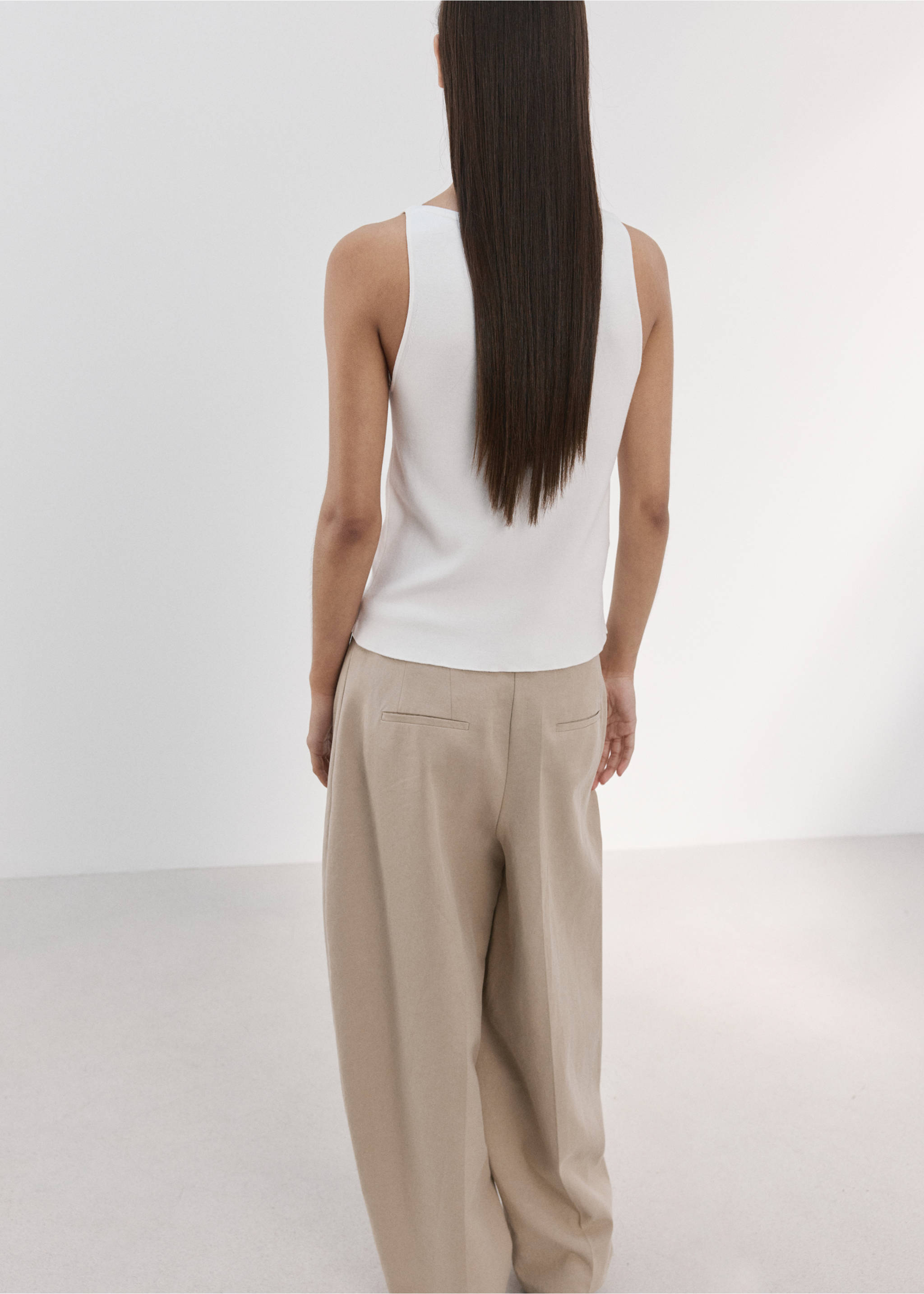 Fine-knit top - Reverse of the article, Ecru. Ref: 27015821-00.