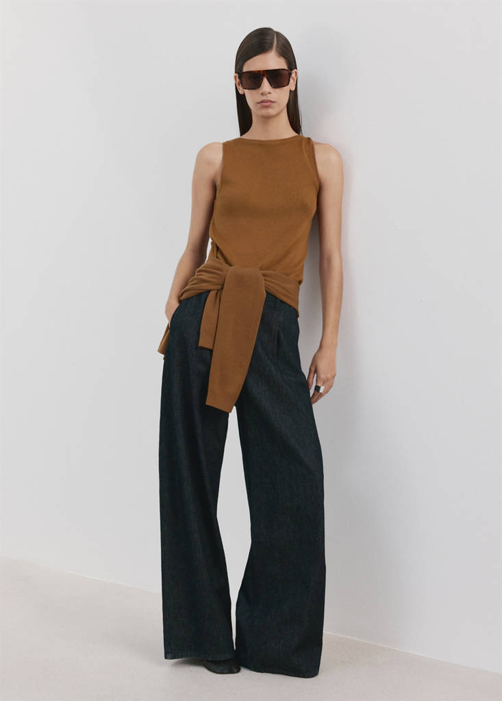 Fine-knit top — Caramel