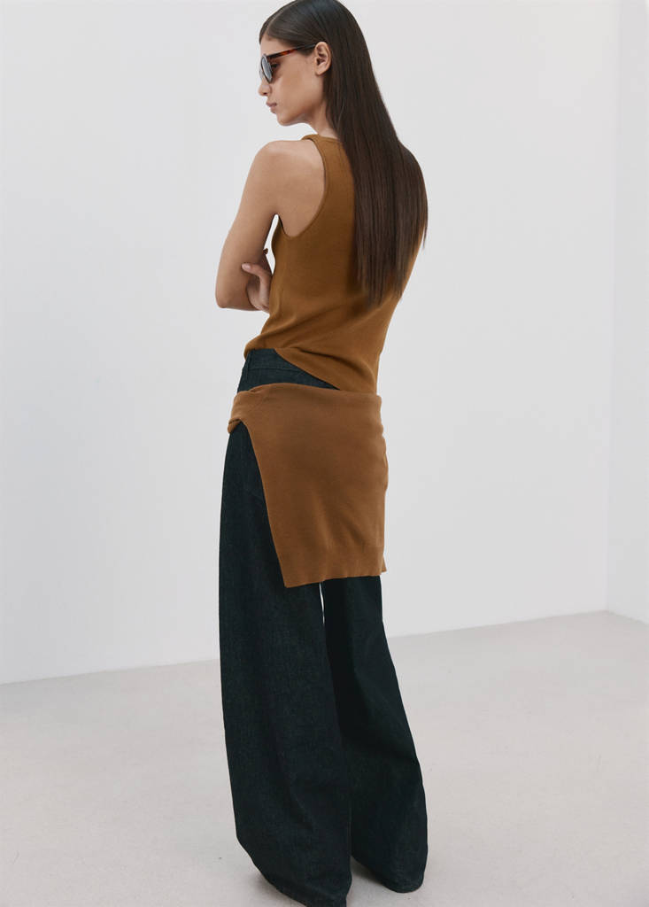 Fine-knit top — Caramel