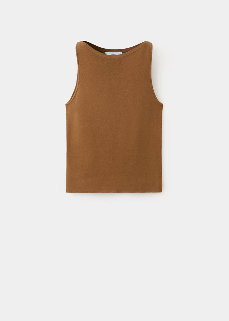 Fine-knit top — Caramel