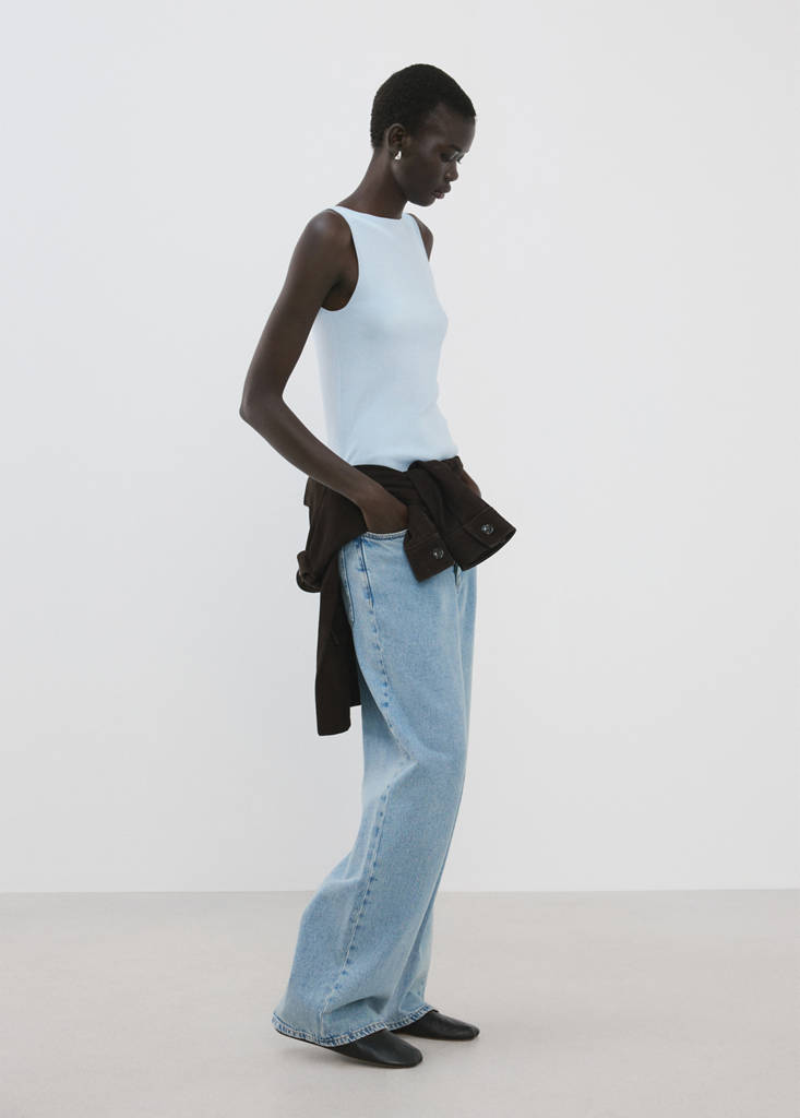 Fine-knit top — Sky Blue