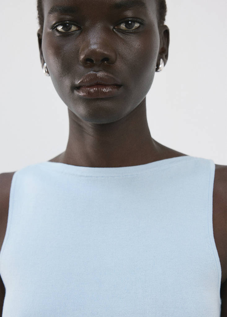 Fine-knit top — Sky Blue