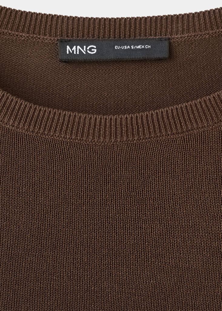 Long-sleeve knitted sweater — Chocolate