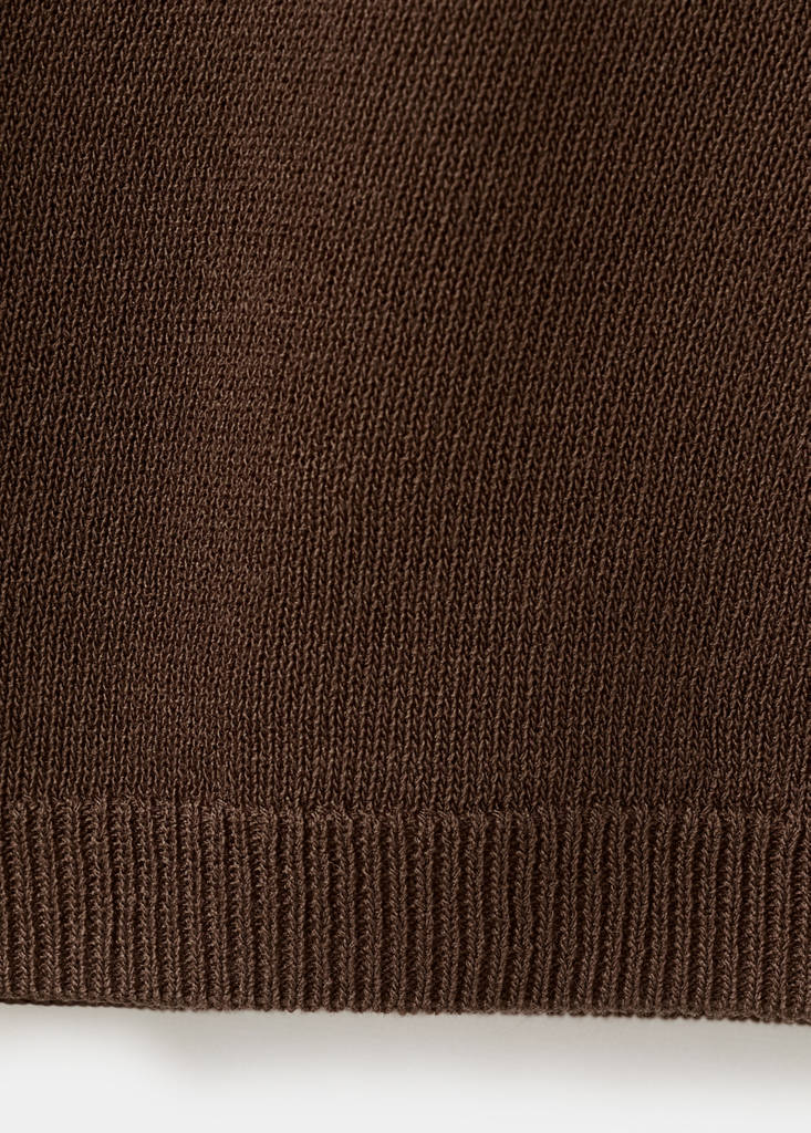 Long-sleeve knitted sweater — Chocolate