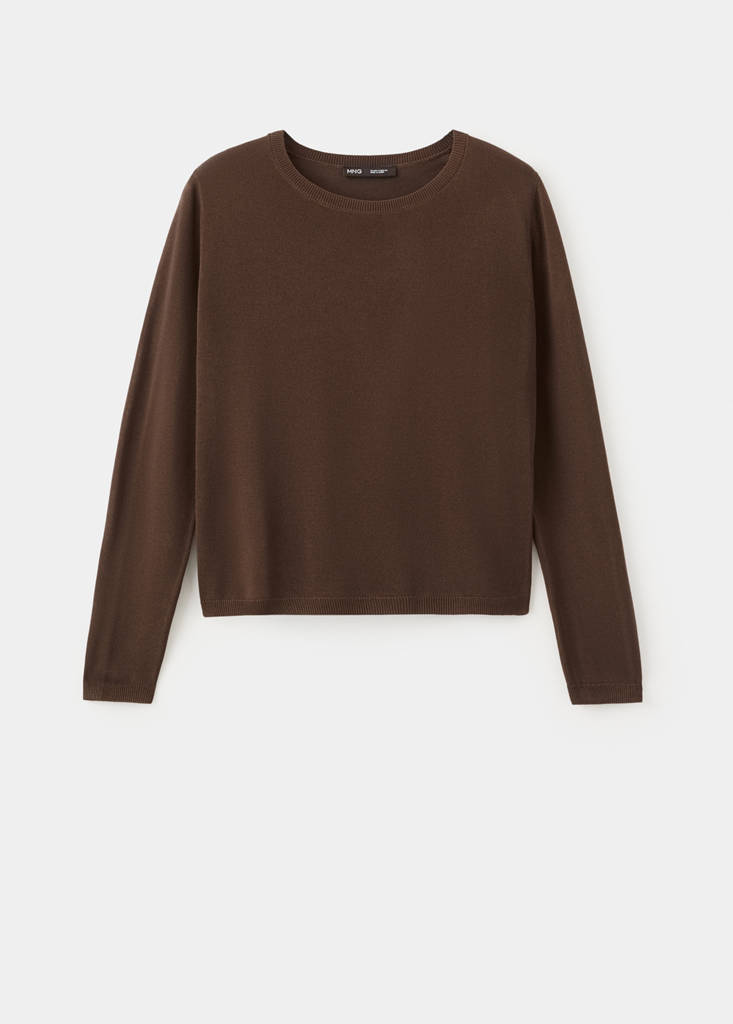 Long-sleeve knitted sweater — Chocolate