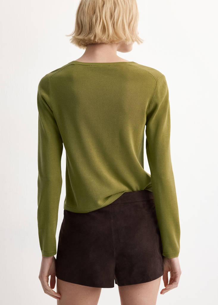 Long-sleeve knitted sweater — Green