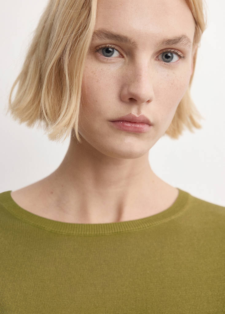 Long-sleeve knitted sweater — Green