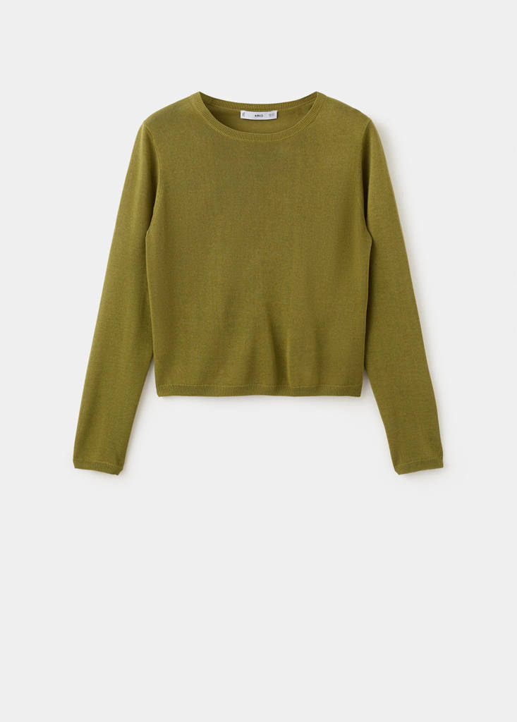 Long-sleeve knitted sweater — Green