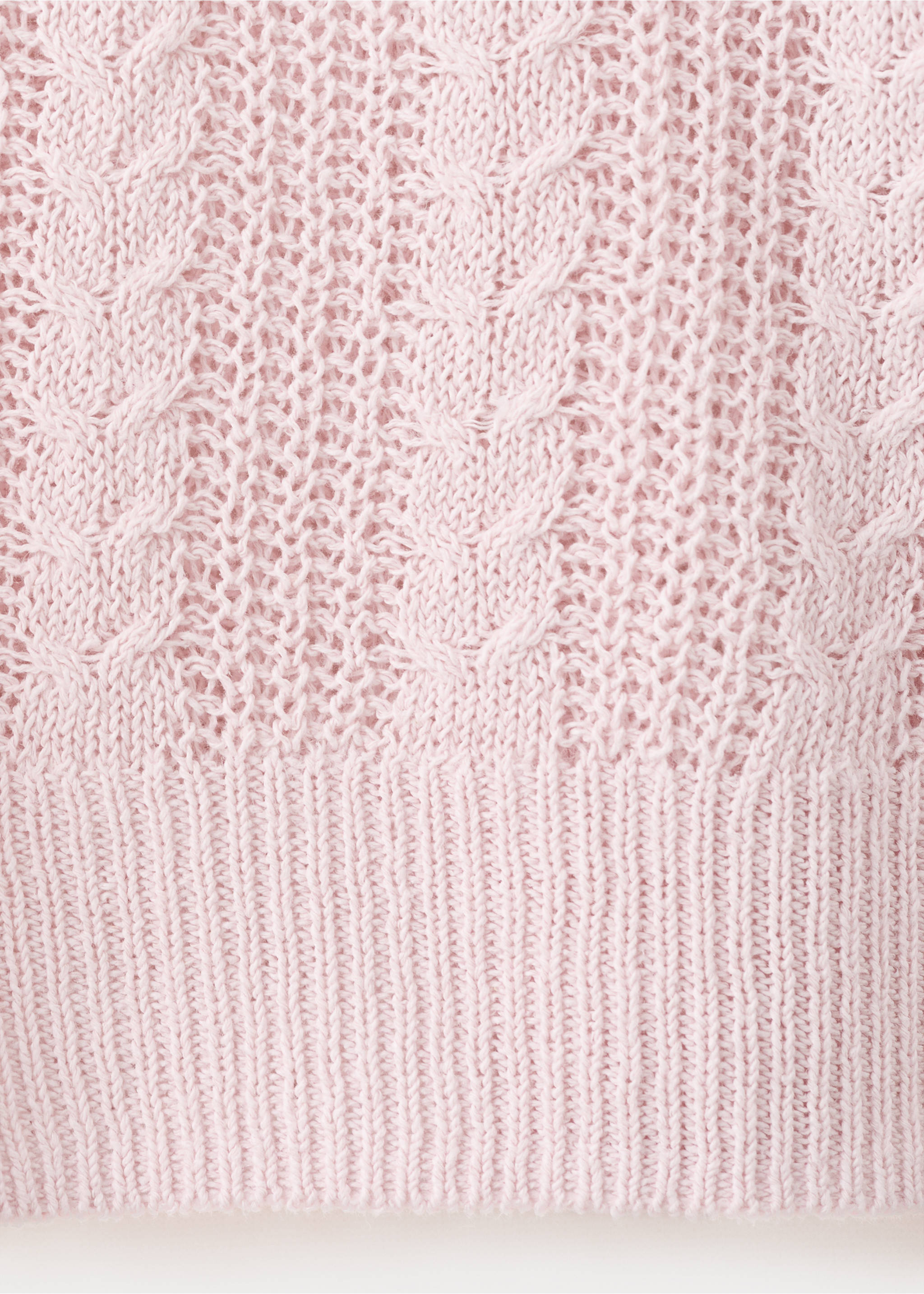 Openwork knit sweater - Details of the article 0, Light/Pastel Purple. Ref: 27015823-00.