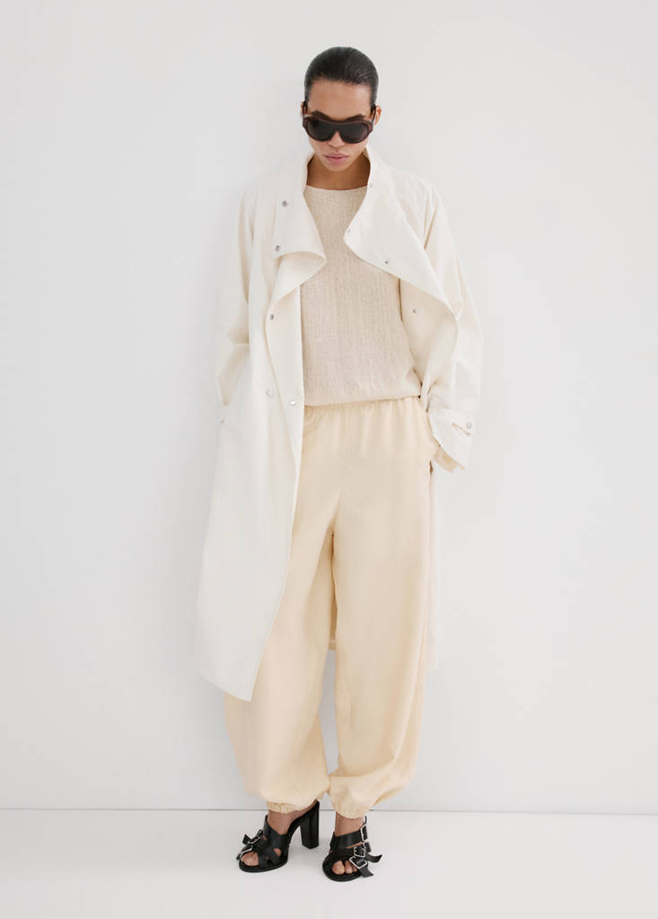 Open-knit long-sleeve jumper — Sand