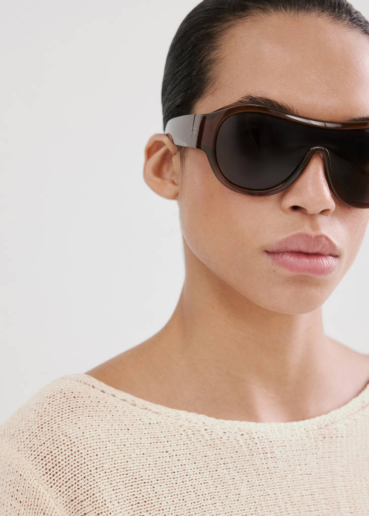 Open-knit long-sleeve jumper — Sand