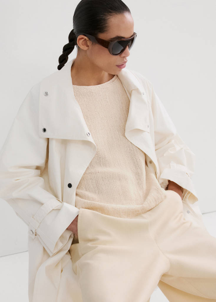 Open-knit long-sleeve jumper — Sand