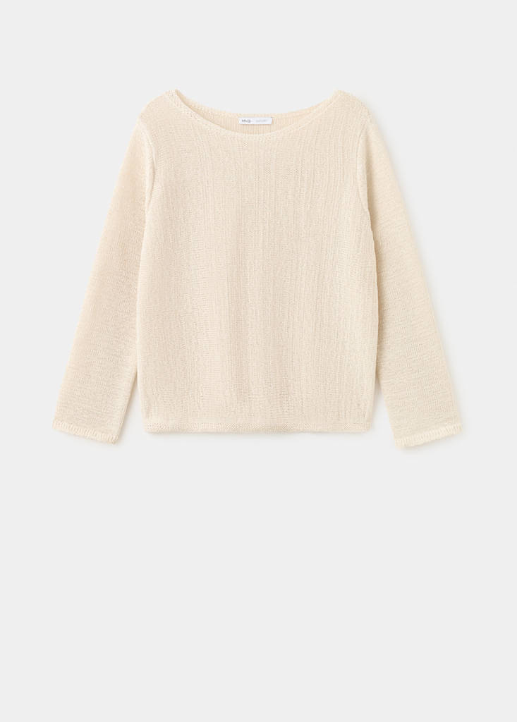 Open-knit long-sleeve jumper — Sand