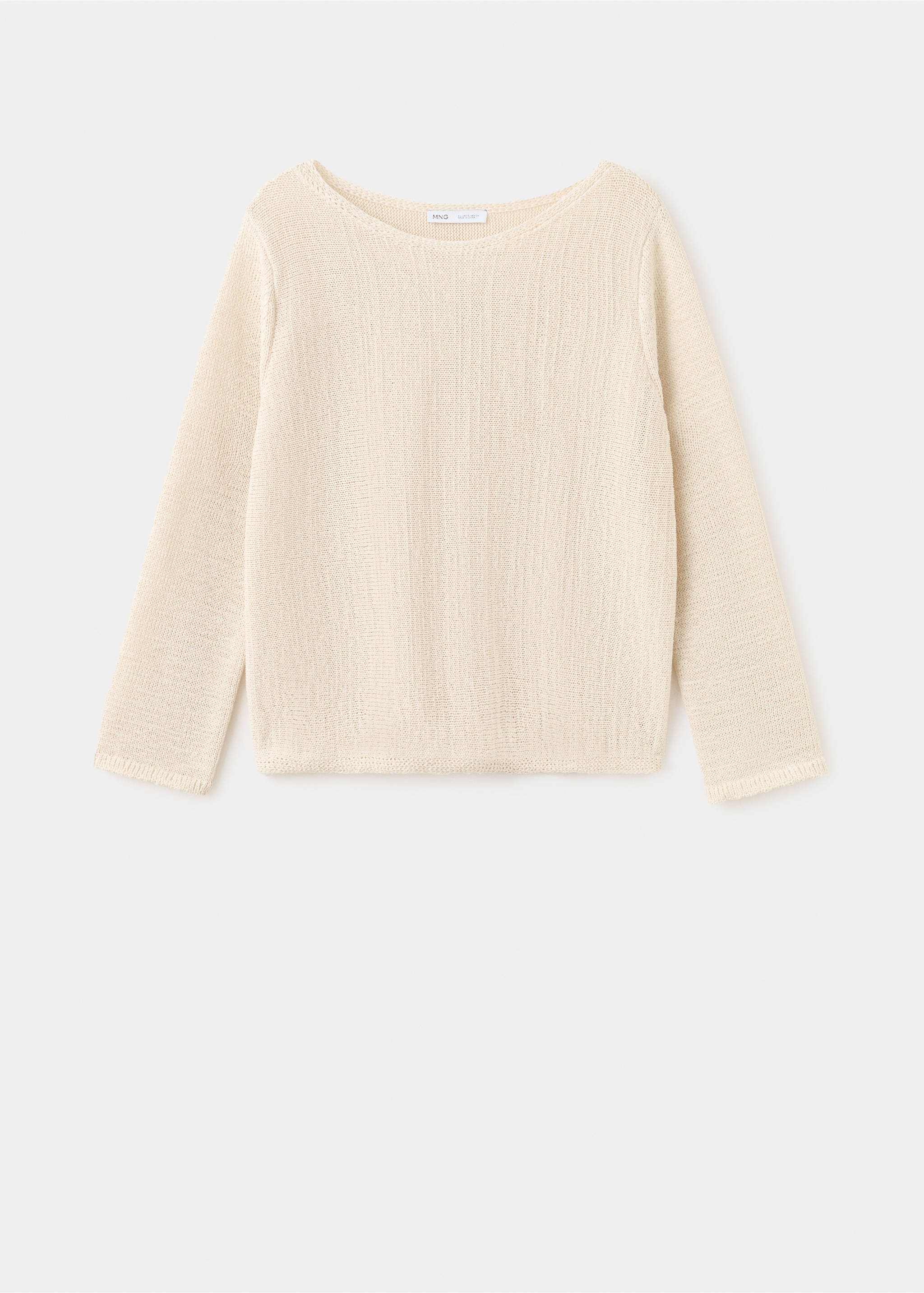 Open-knit long-sleeve jumper - Article without model, Sand. Ref: 27015824-00.