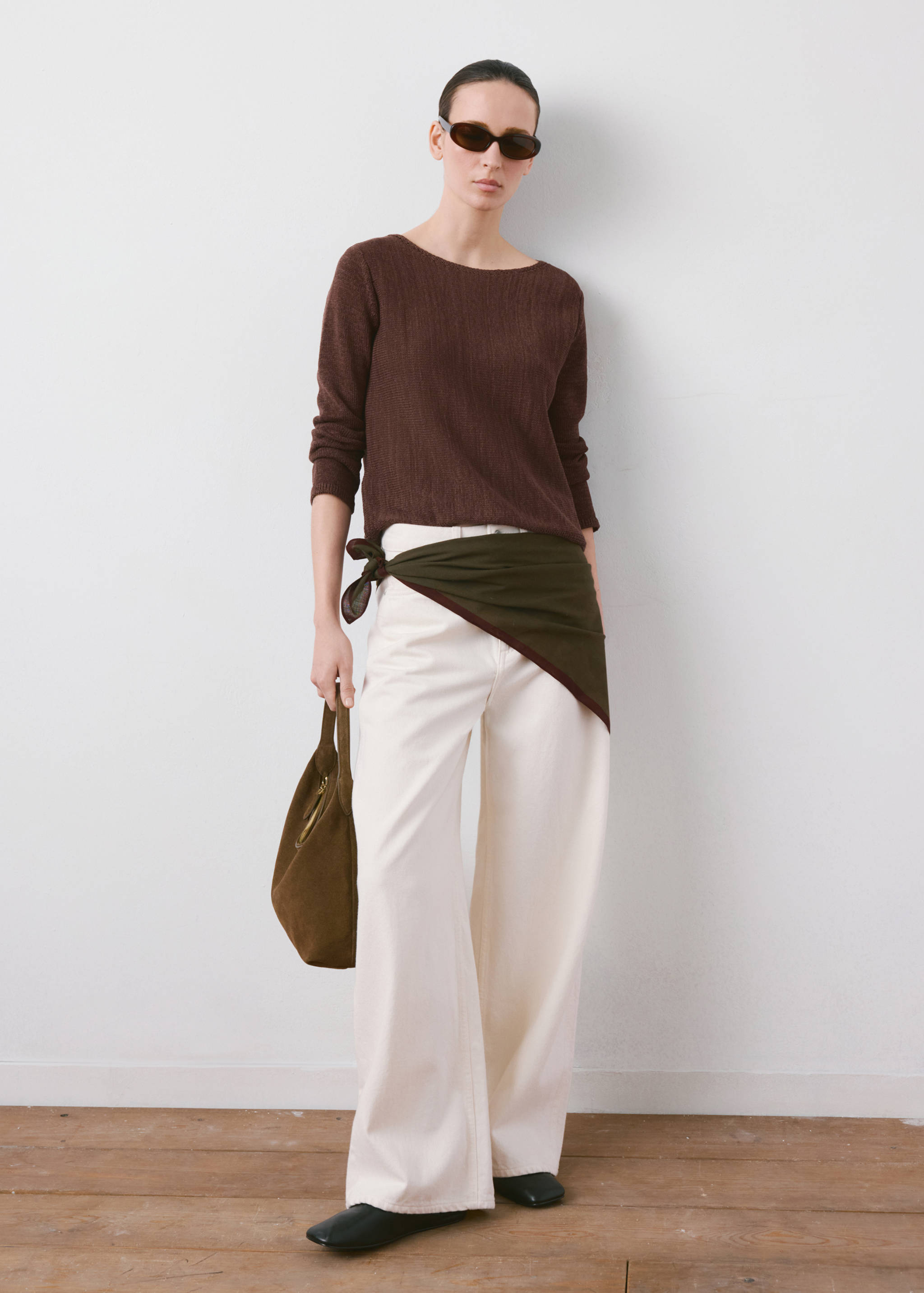 Open-knit long-sleeve jumper - General plane