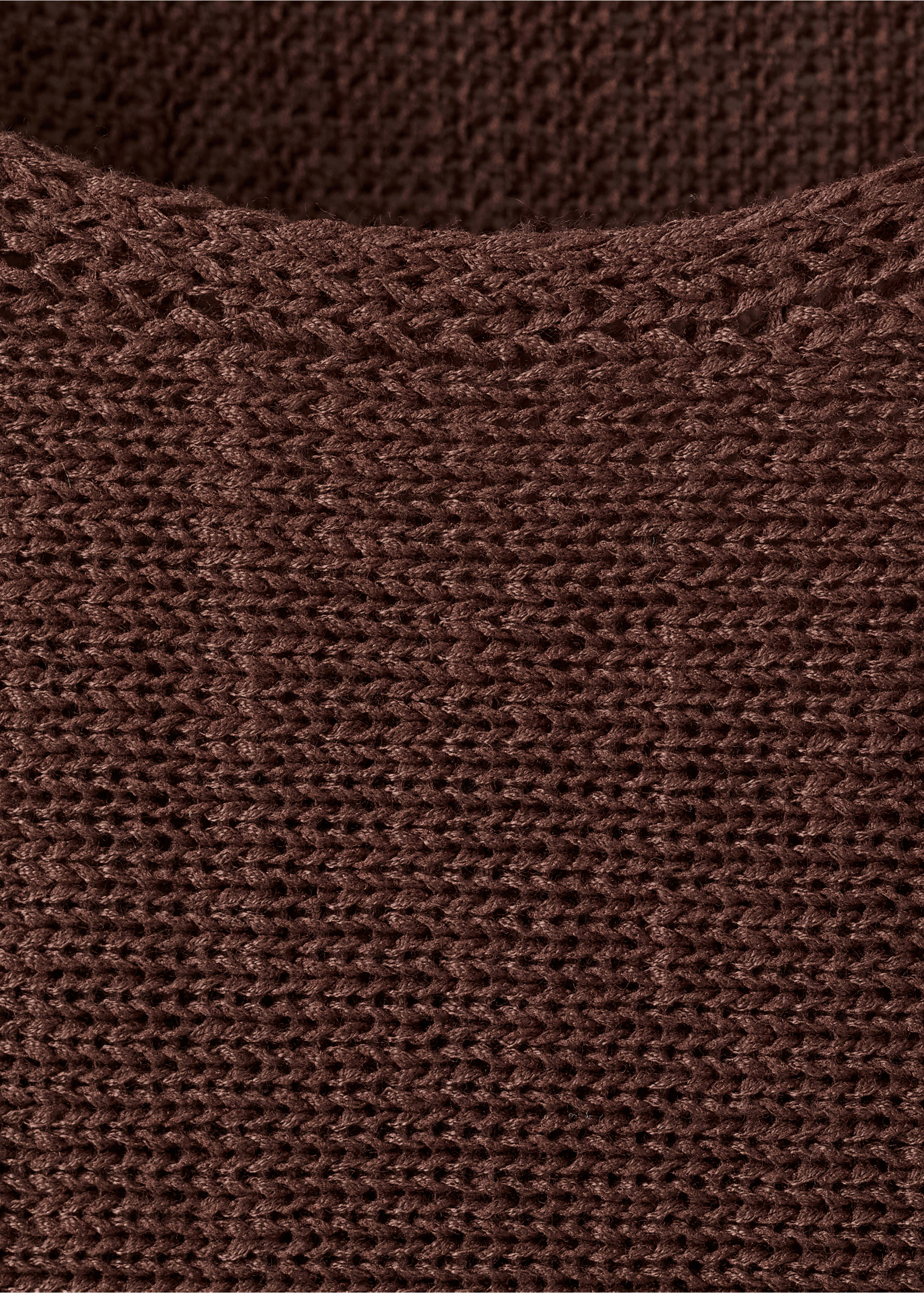 Open-knit long-sleeve jumper - Details of the article 8, Chocolate. Ref: 27015824-00.