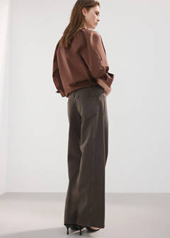 Wide leg jeans with belt — Chocolate 3