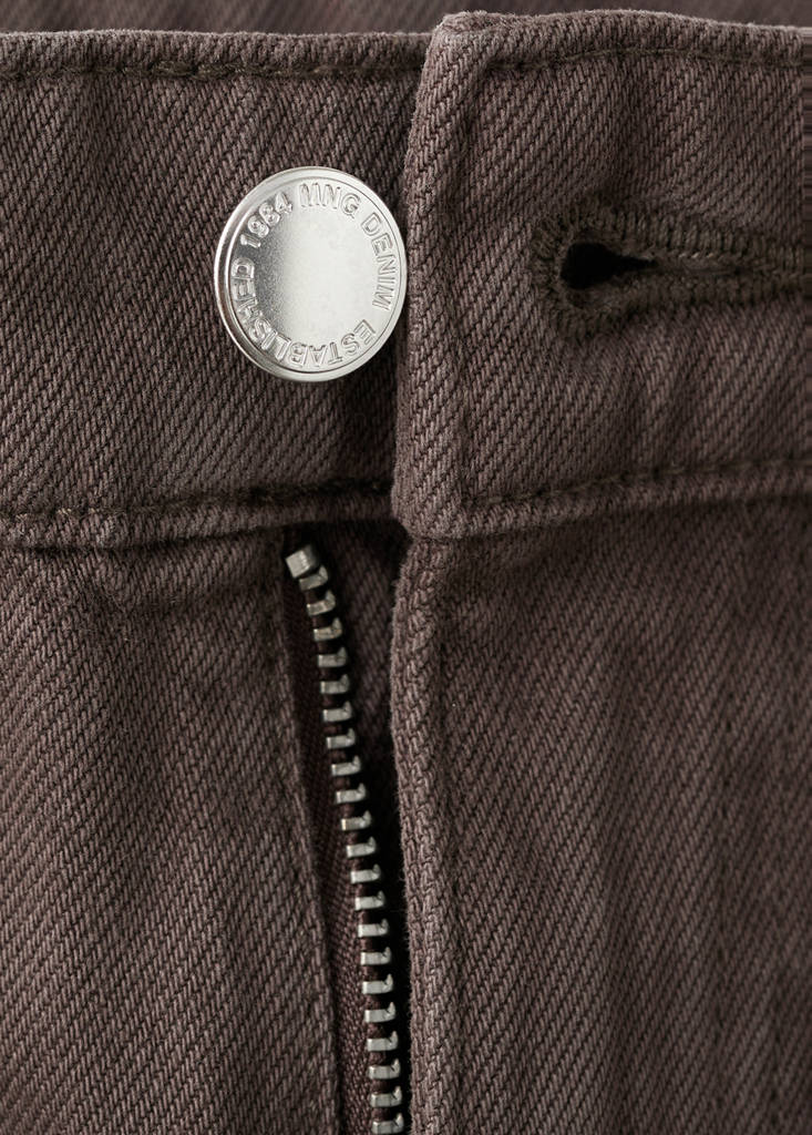 Wide leg jeans with belt — Chocolate