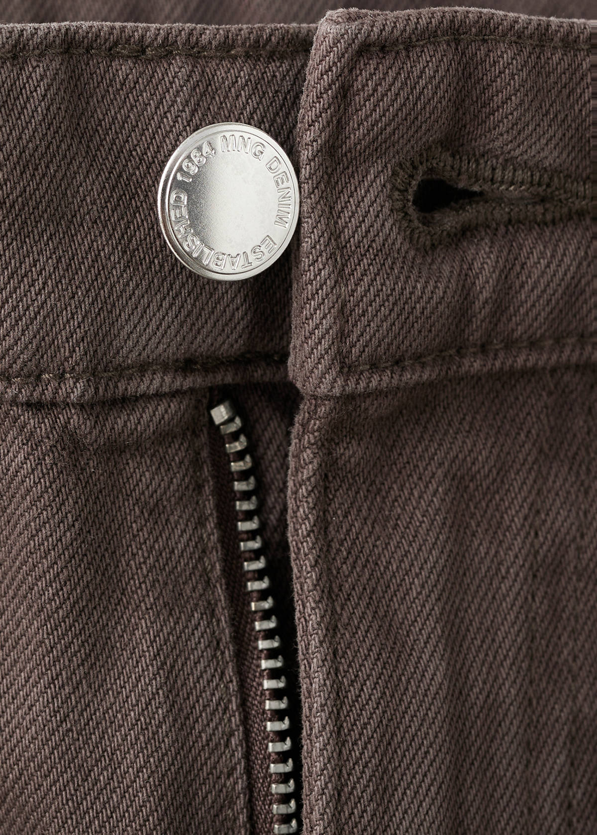 Wide leg jeans with belt — Chocolate