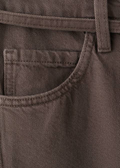 Wide leg jeans with belt — Chocolate 13
