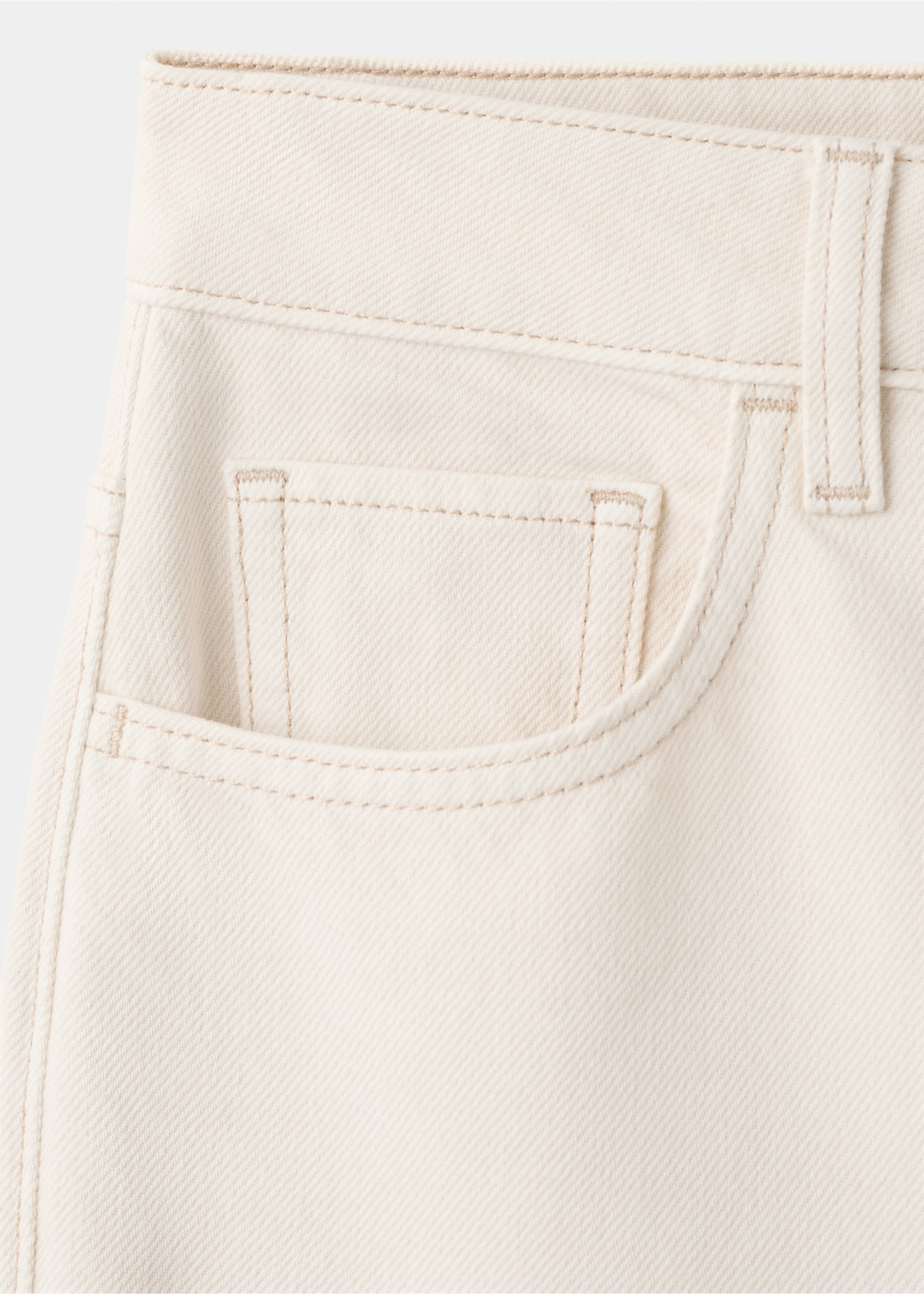 Mid-rise flared jeans - Details of the article 8, Ecru. Ref: 27015826-00.