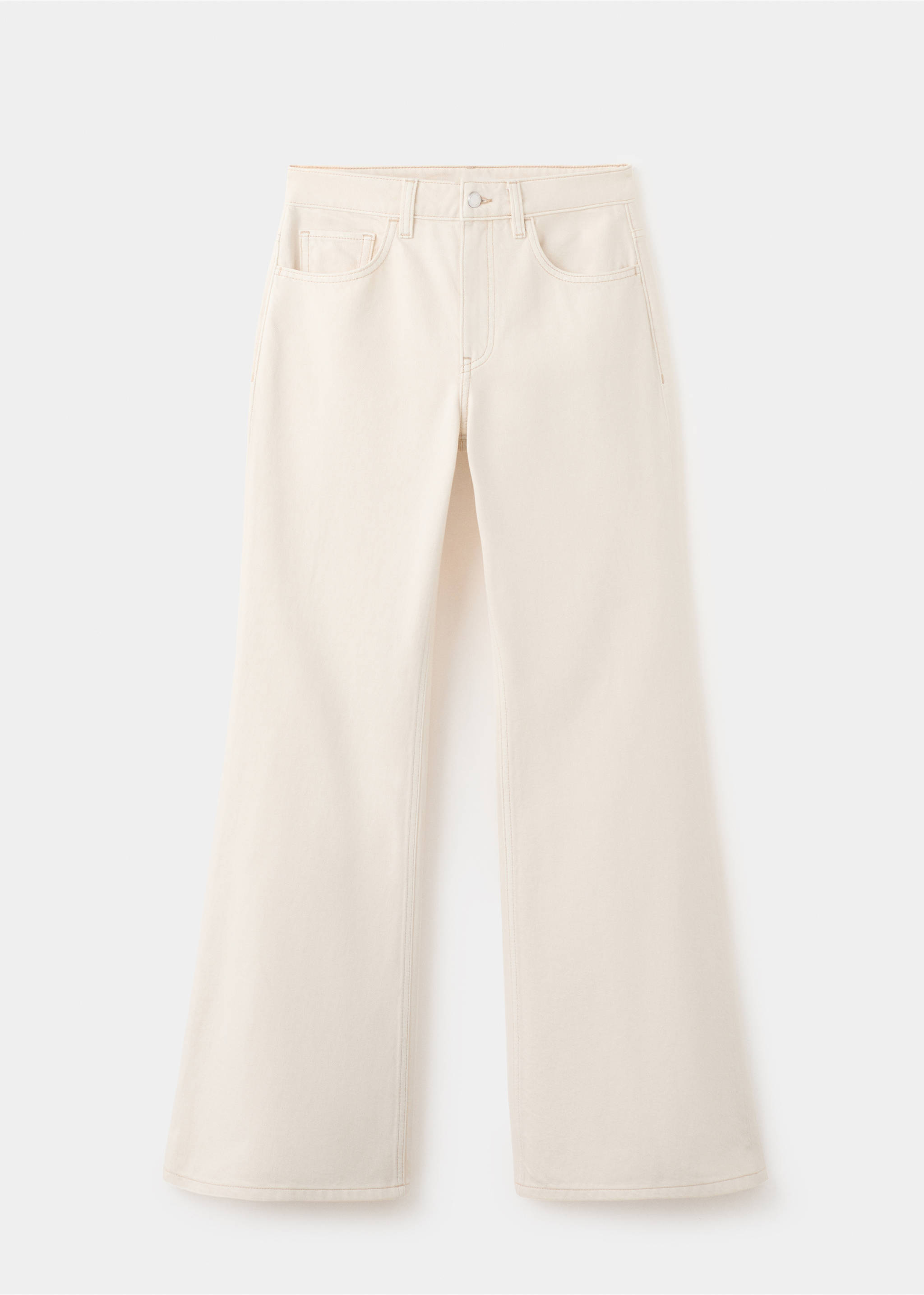 Mid-rise flared jeans - Article without model, Ecru. Ref: 27015826-00.