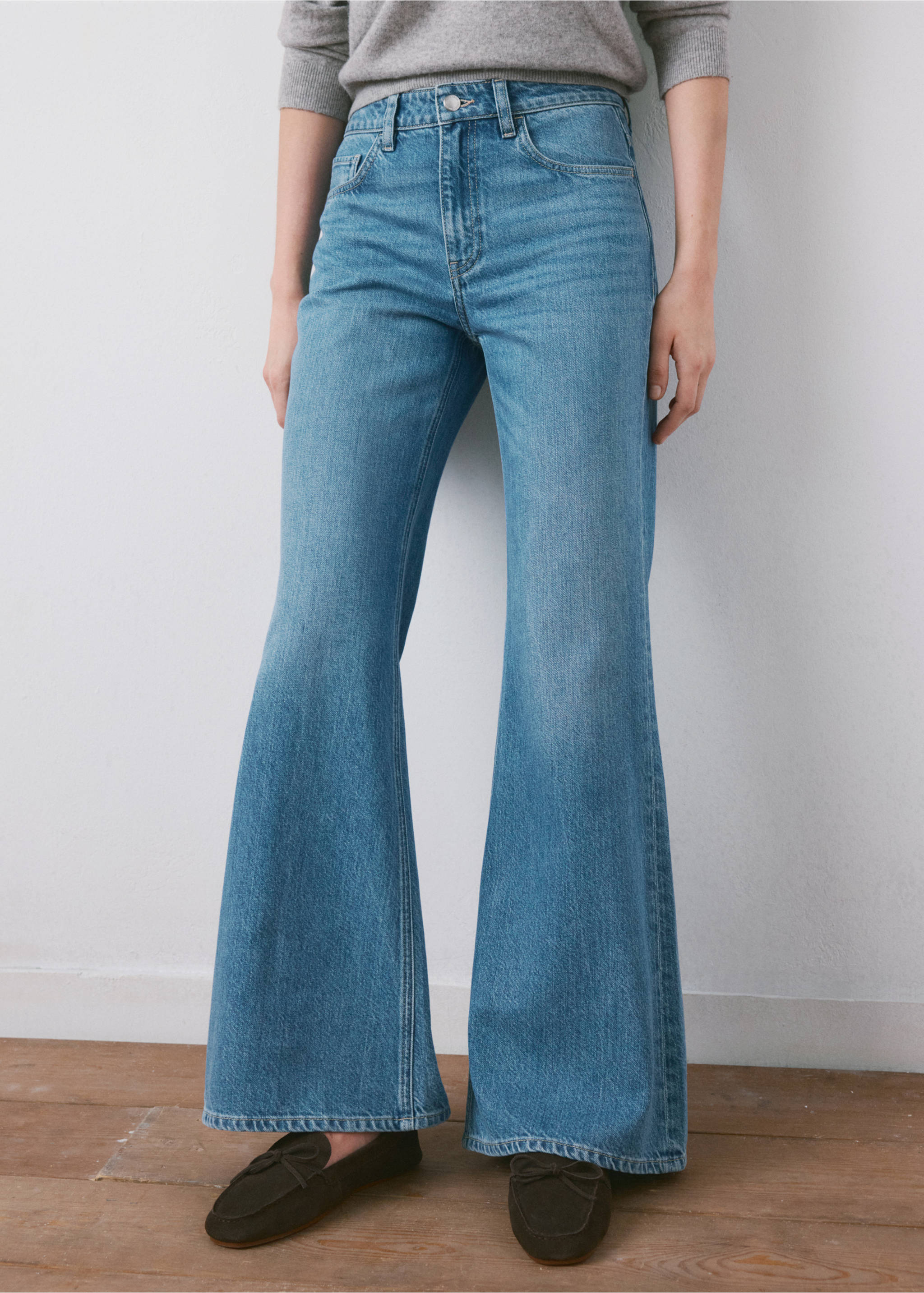 Mid-rise flared jeans - Medium plane, Medium Blue. Ref: 27015827-00.