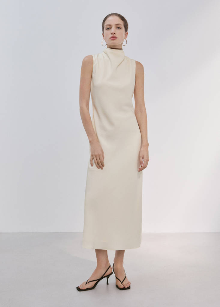 Scarf detail dress — Vanilla