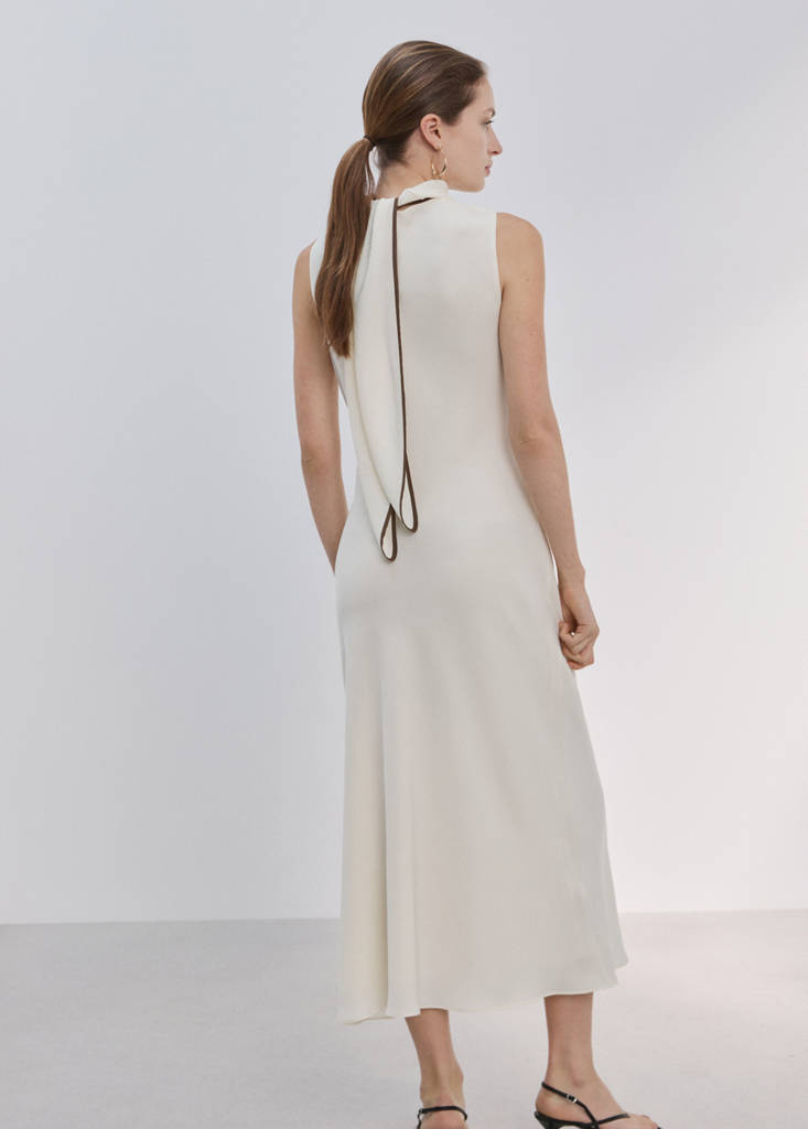 Scarf detail dress — Vanilla