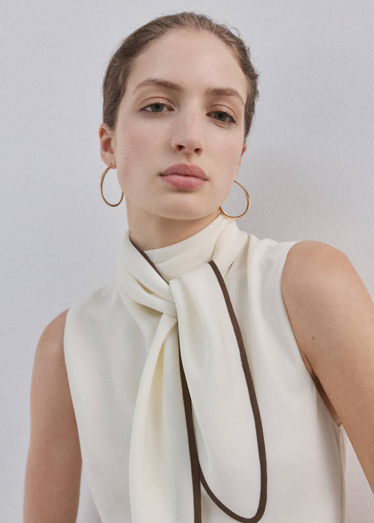 Scarf detail dress — Vanilla