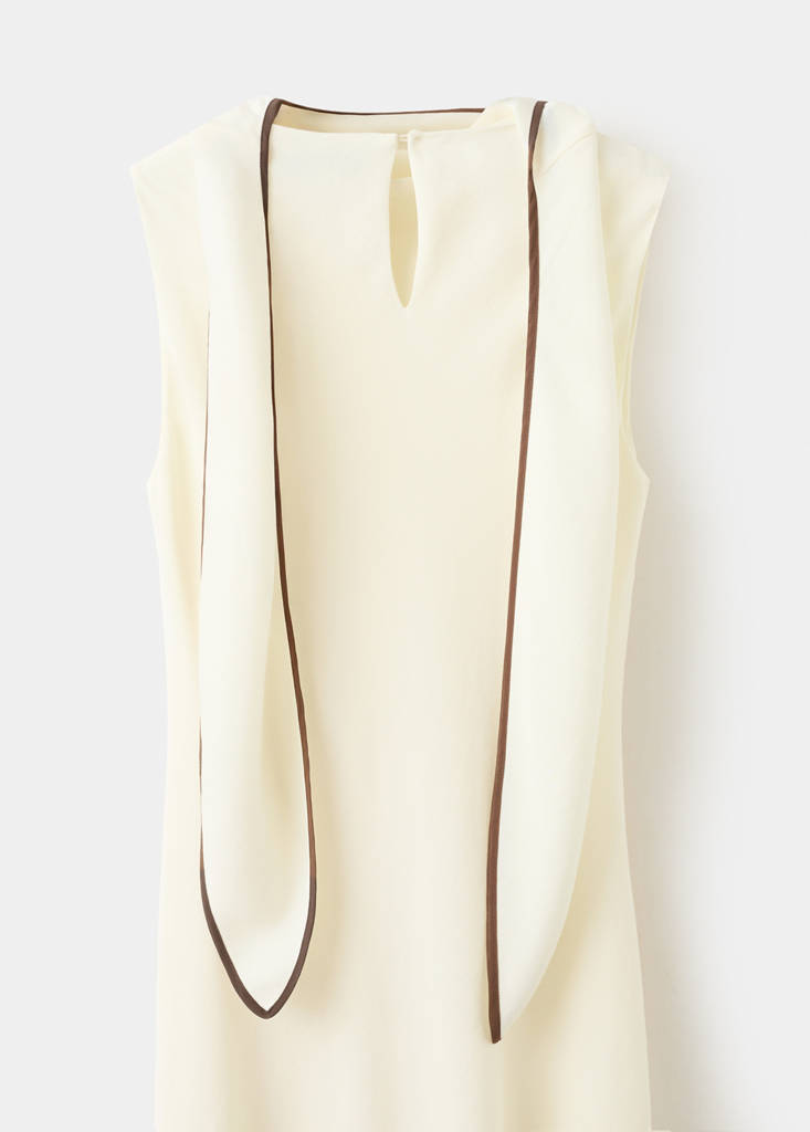 Scarf detail dress — Vanilla