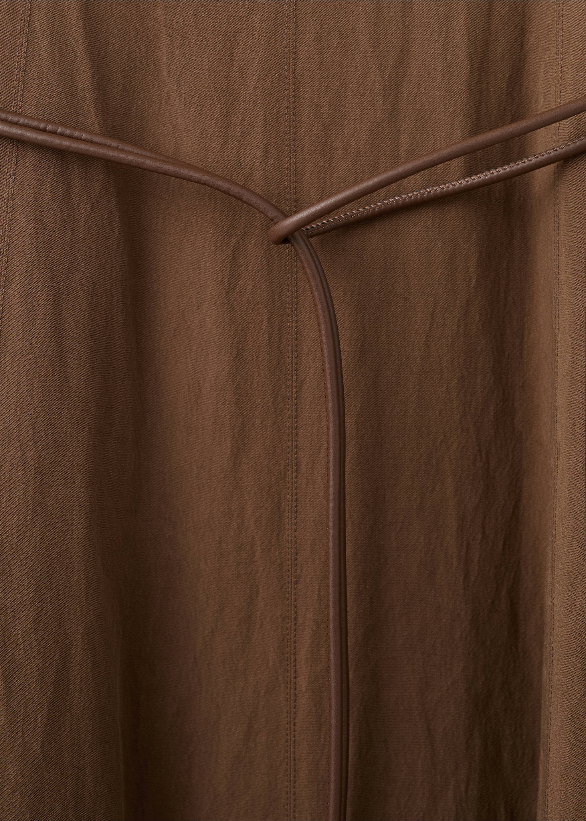 Gaun lyocell dengan sabuk - Rincian barang 8, Coklat. Ref: 27015831-00.