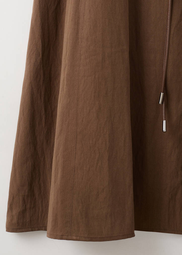 Lyocell dress with belt — Brown
