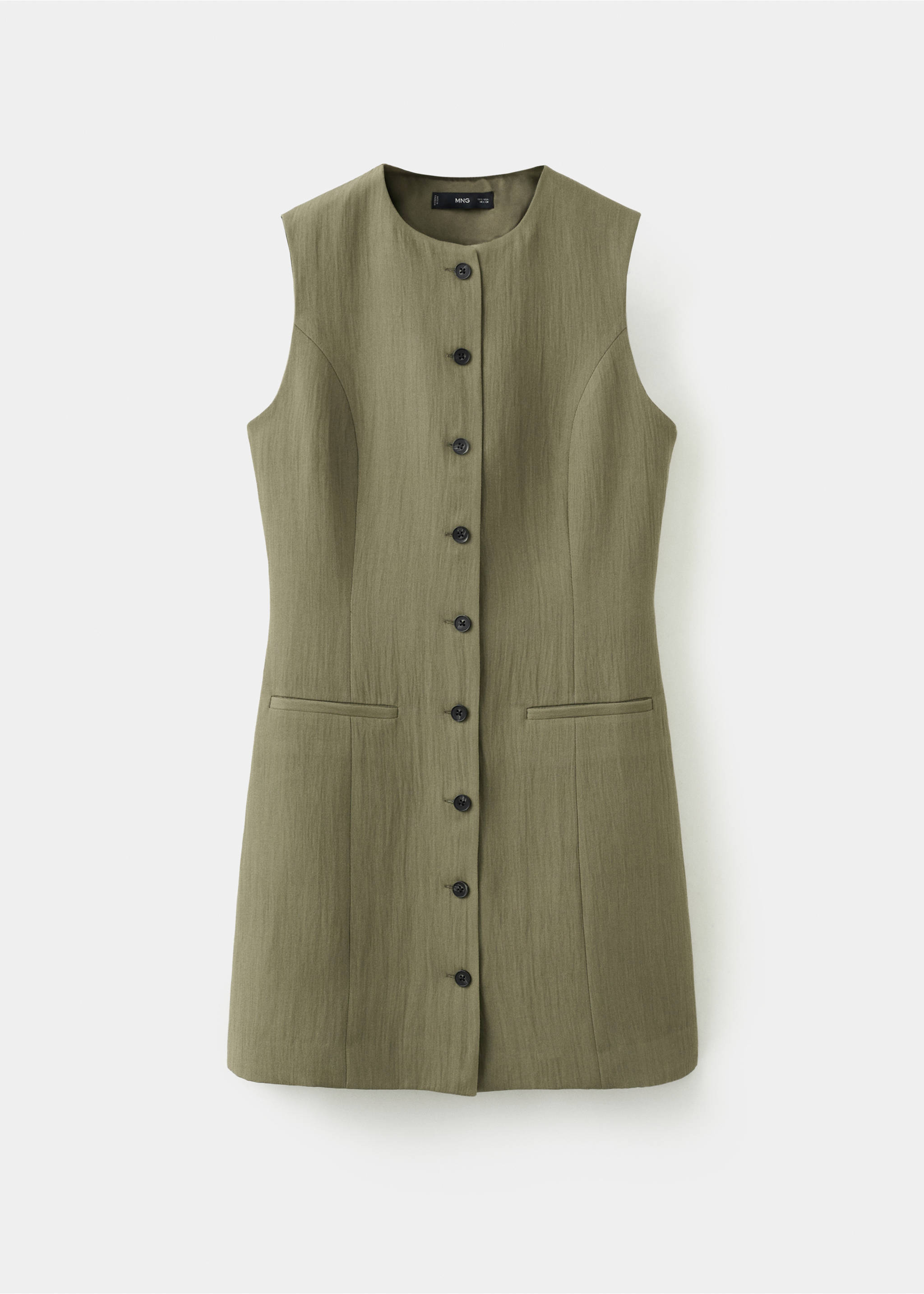 Short buttoned dress - Article without model, Green. Ref: 27015832-00.