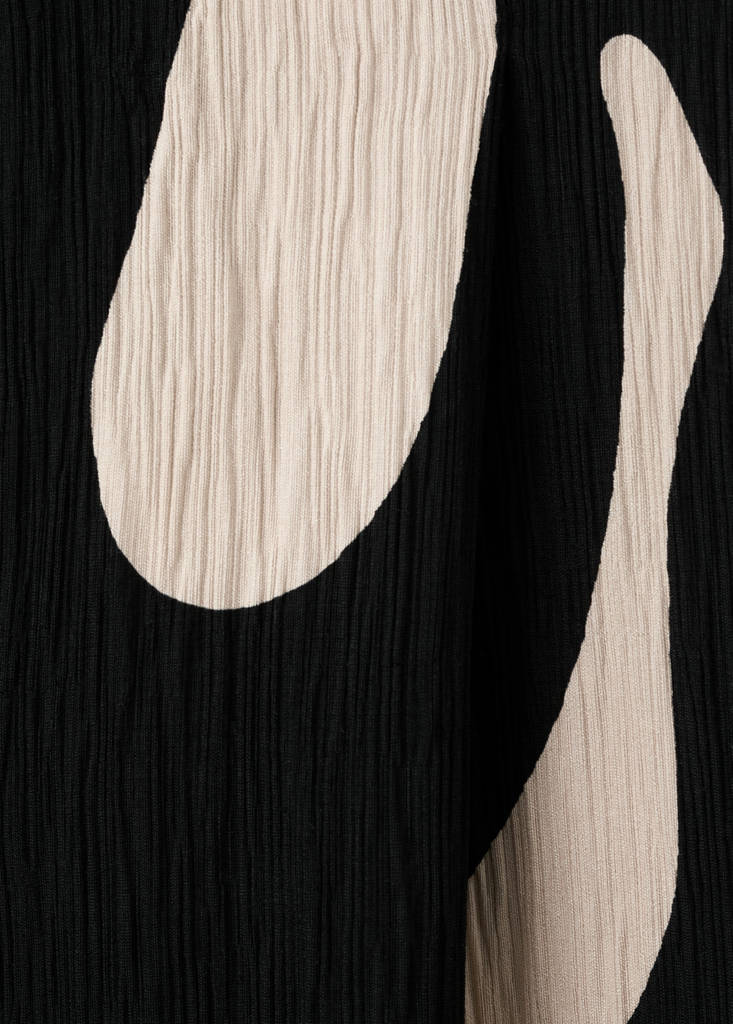 Printed straight trousers — Black
