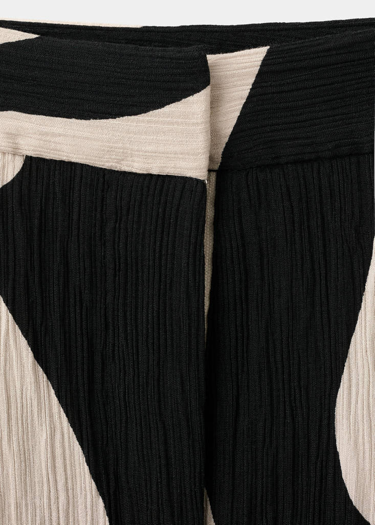 Printed straight trousers — Black