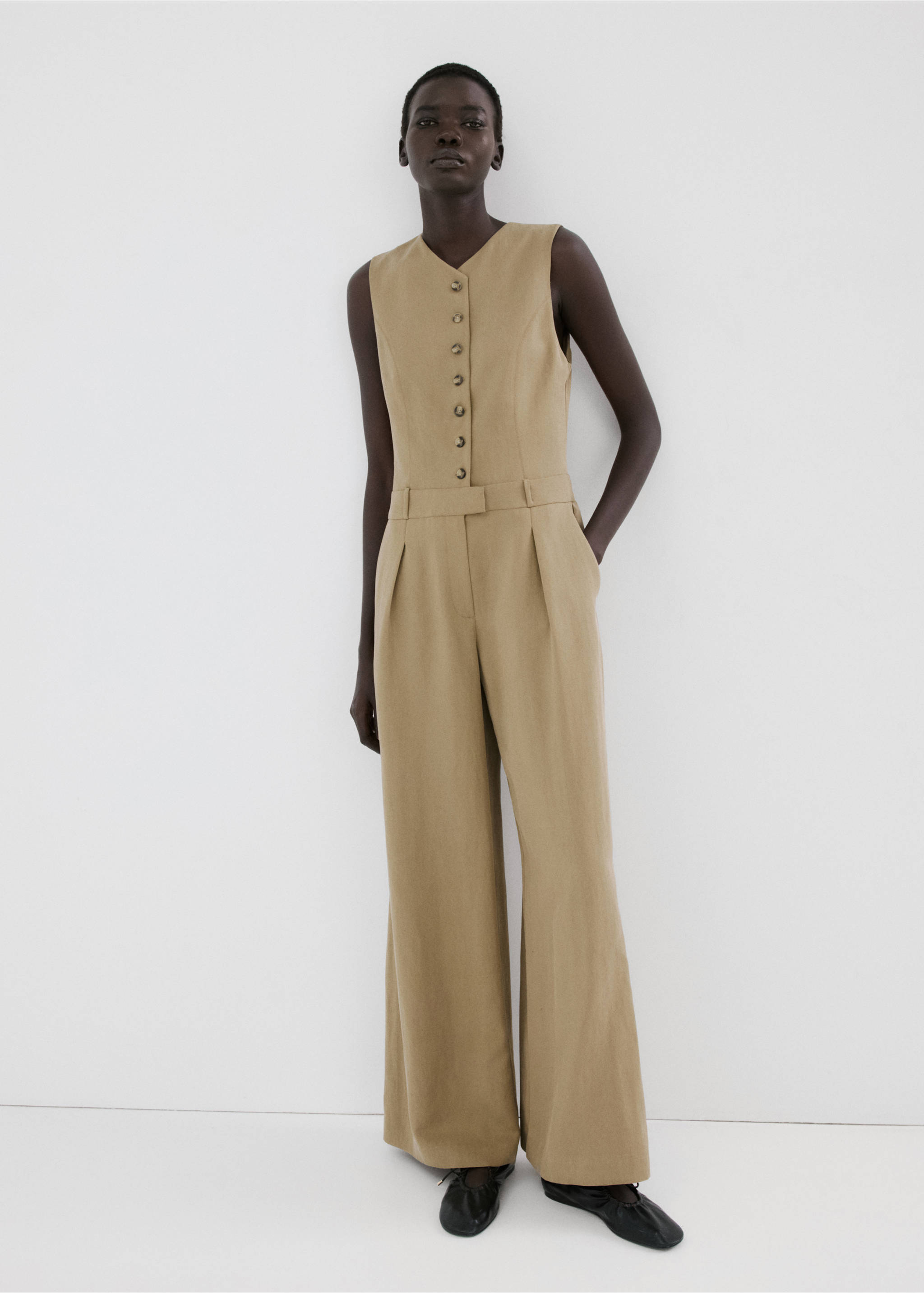 Lyocell combined jumpsuit - General plane, Khaki. Ref: 27015835-00.