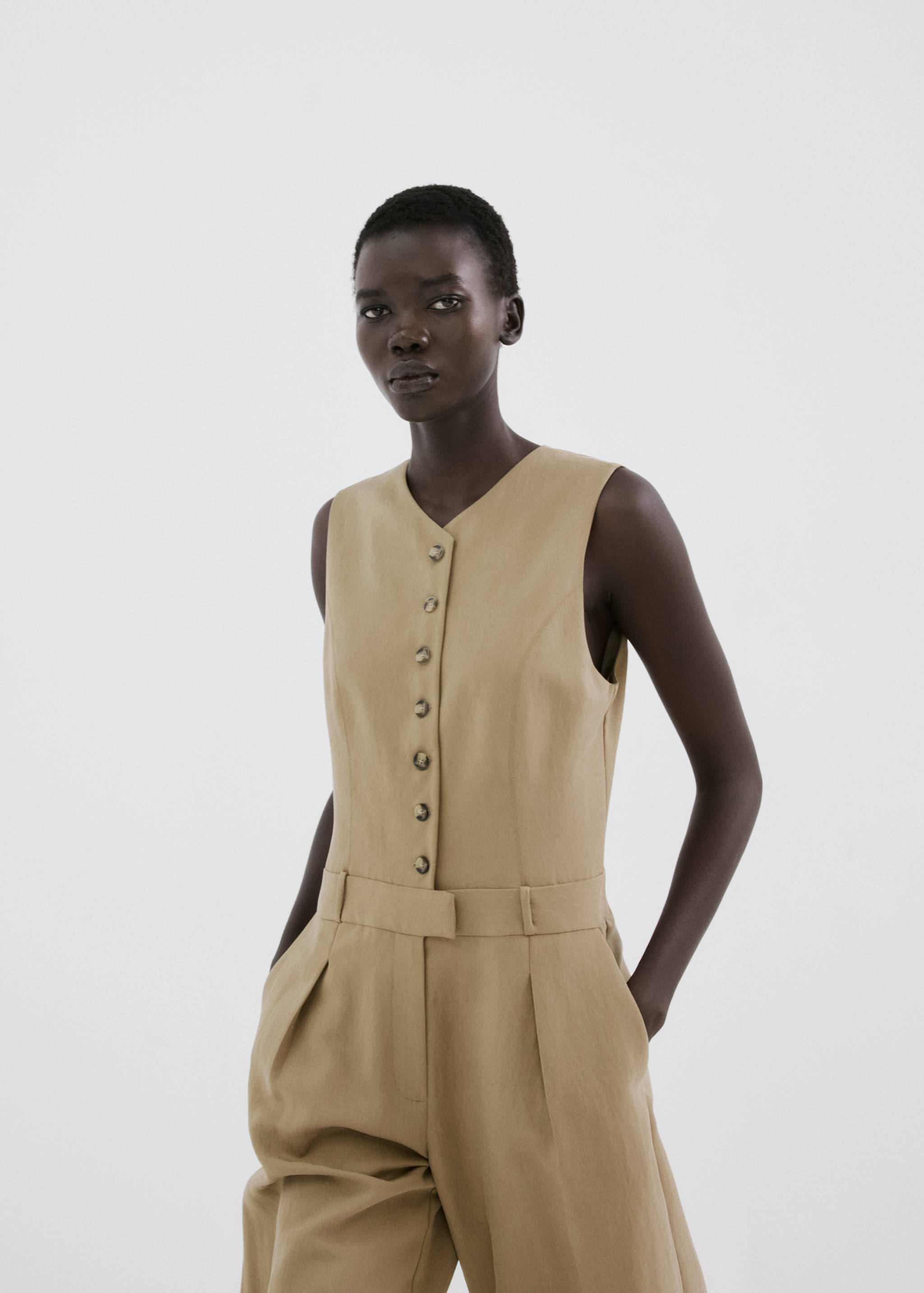 Lyocell combined jumpsuit - Medium plane