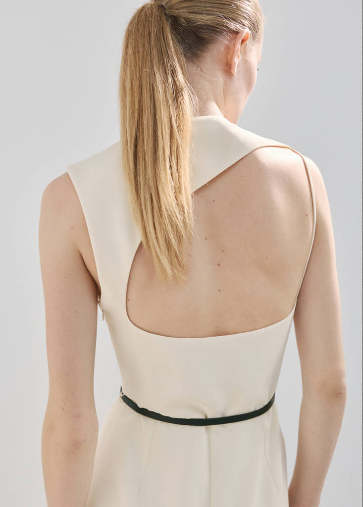 Open-back belted jumpsuit — Vanilla