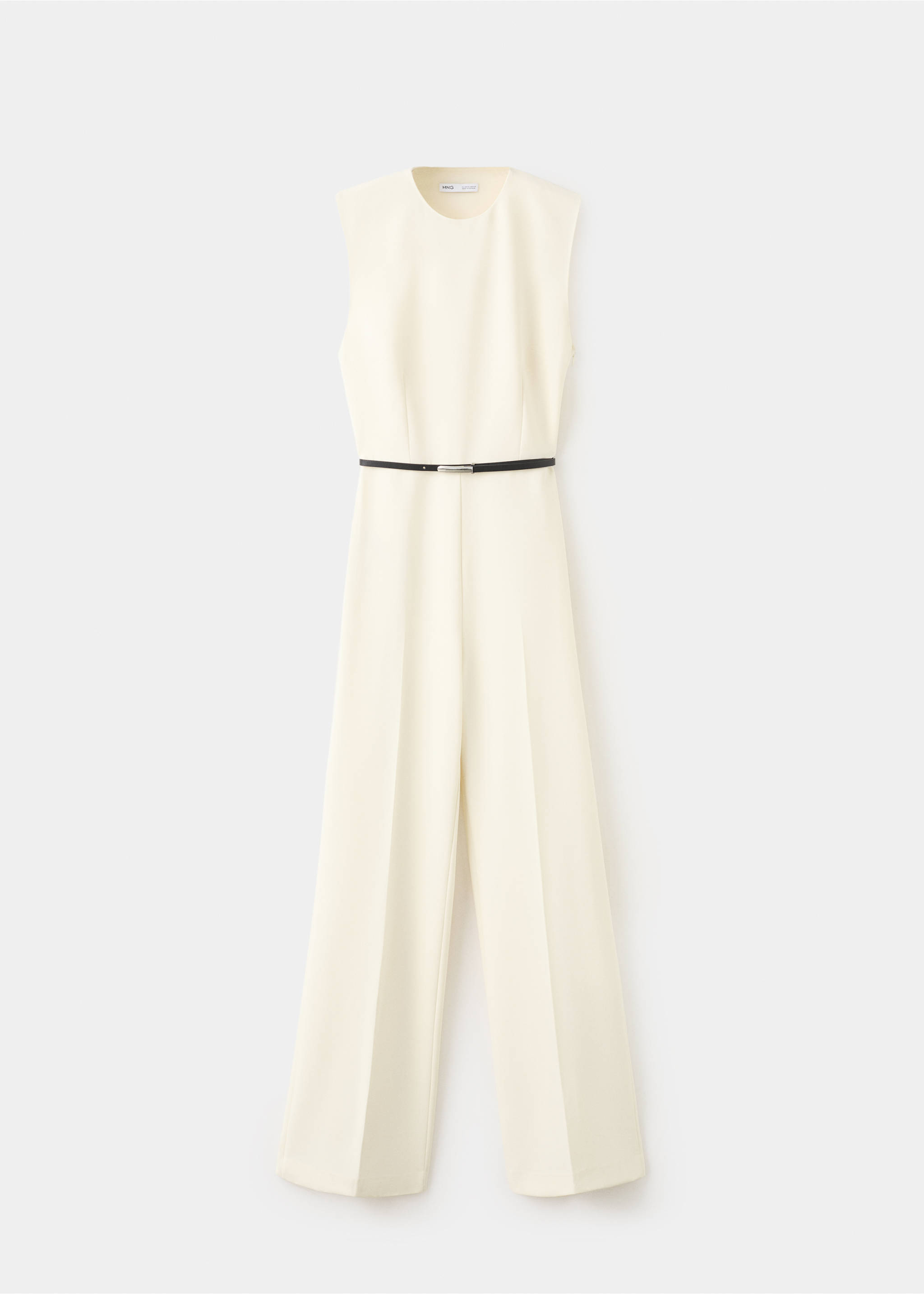 Open-back belted jumpsuit - Article without model, Vanilla. Ref: 27015836-00.