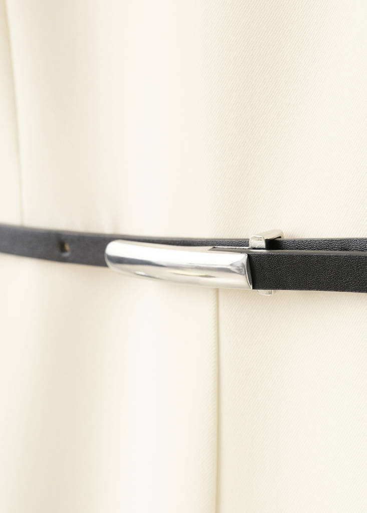 Open-back belted jumpsuit — Vanilla